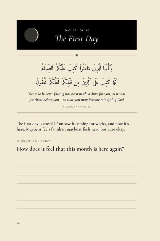 Page from the journal: Day 1, The First Day.
