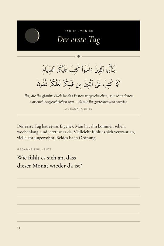 Seite aus dem Journal: Tag 1, Der erste Tag.