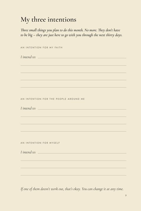 My three intentions